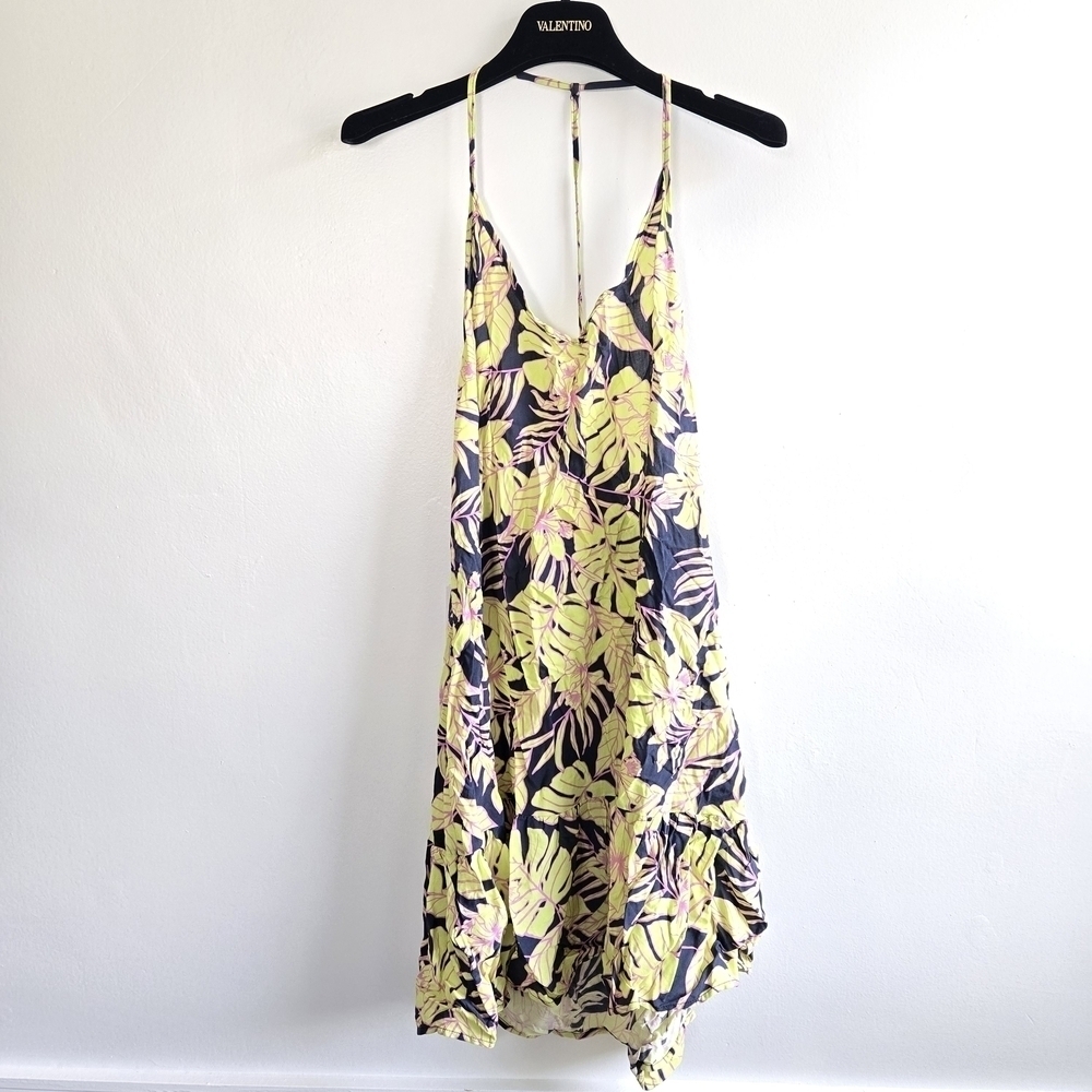 New Maaji Leaf Tropical Print Sleeveless Adjustable Strap Dress/Swim Cover-Up